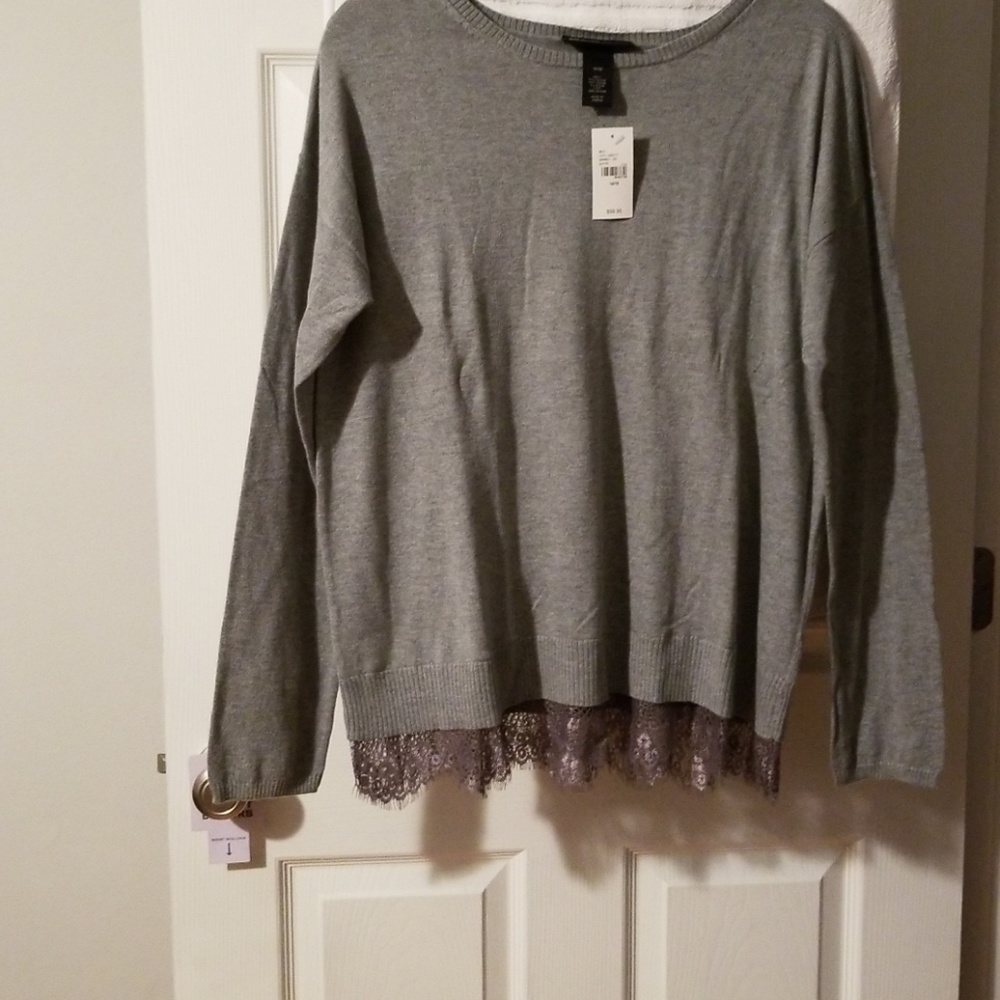 NWT Lane Bryant sweater w/lace trim